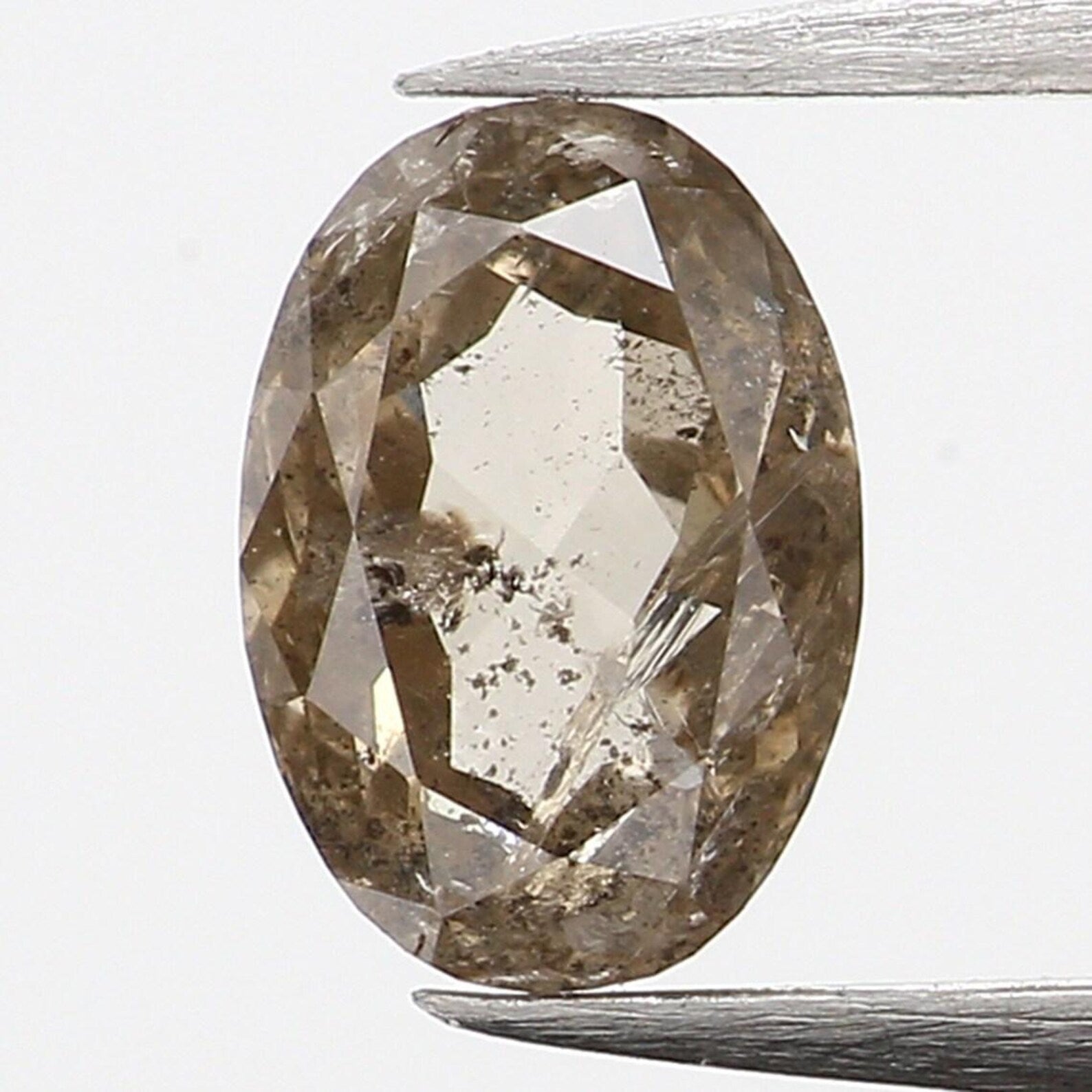 0.34 Ct Natural Loose Oval Shape Diamond Salt And Pepper Oval Cut Diamond 5.35 MM Natural Black Grey Color Oval Rose Cut Diamond NQ1043