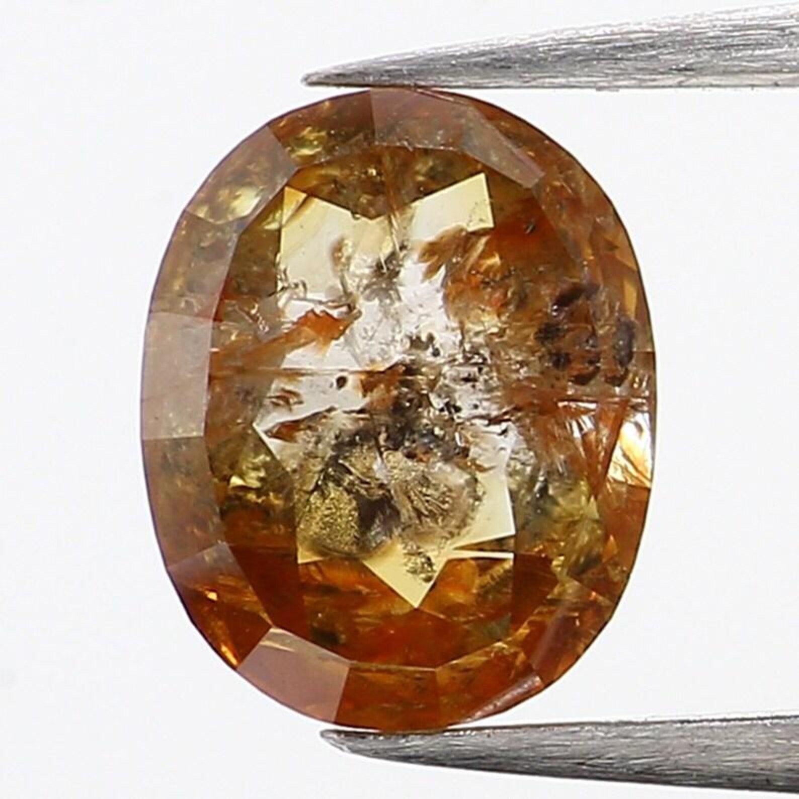 0.70 CT Natural Loose Oval Cut Diamond Orange Color Oval Cut Diamond 6.15 MM Natural Loose Orange Color Oval Rose Cut Shape Diamond NQ989