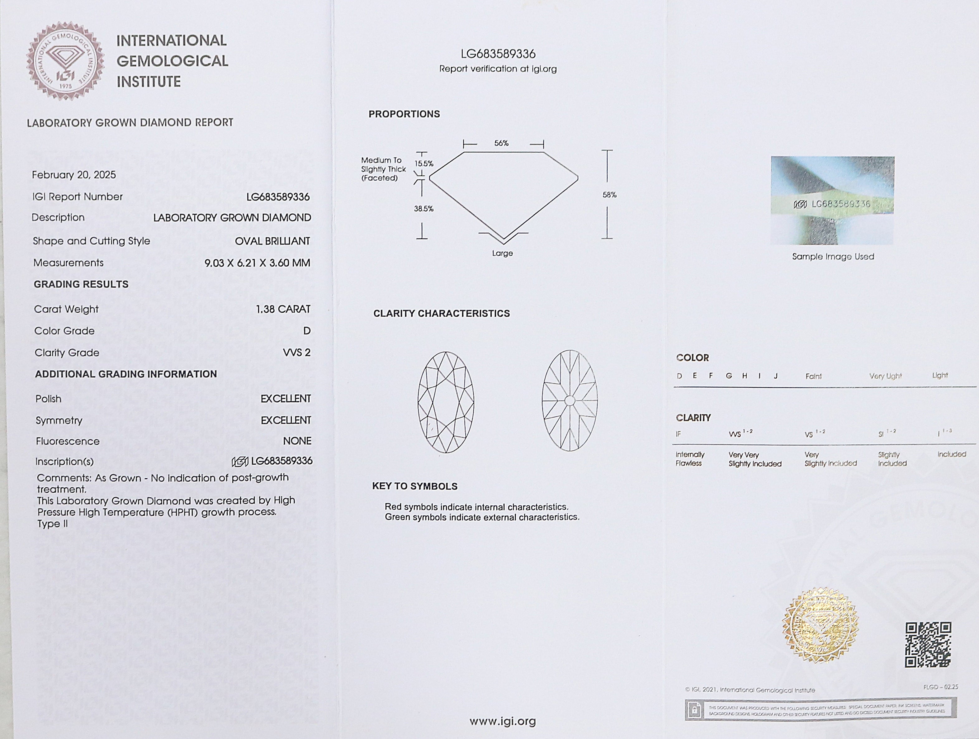 1.38 CT IGI Certified Oval Old European Cut Diamond White -D Color VVS2 Clarity Diamond Lab Grown Diamond Lab Created Oval CVD Diamond L3285
