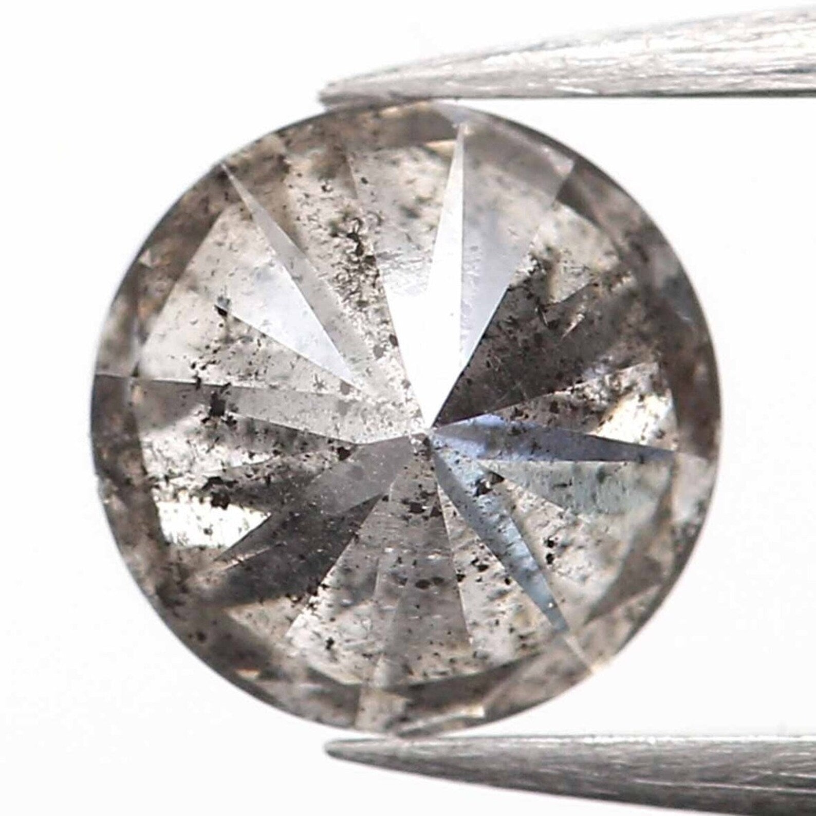 0.45 CT Natural Loose Round Shape Diamond Salt And Pepper Round Diamond 4.80 MM Natural Black Gray Color Round Brilliant Cut Diamond NQ810