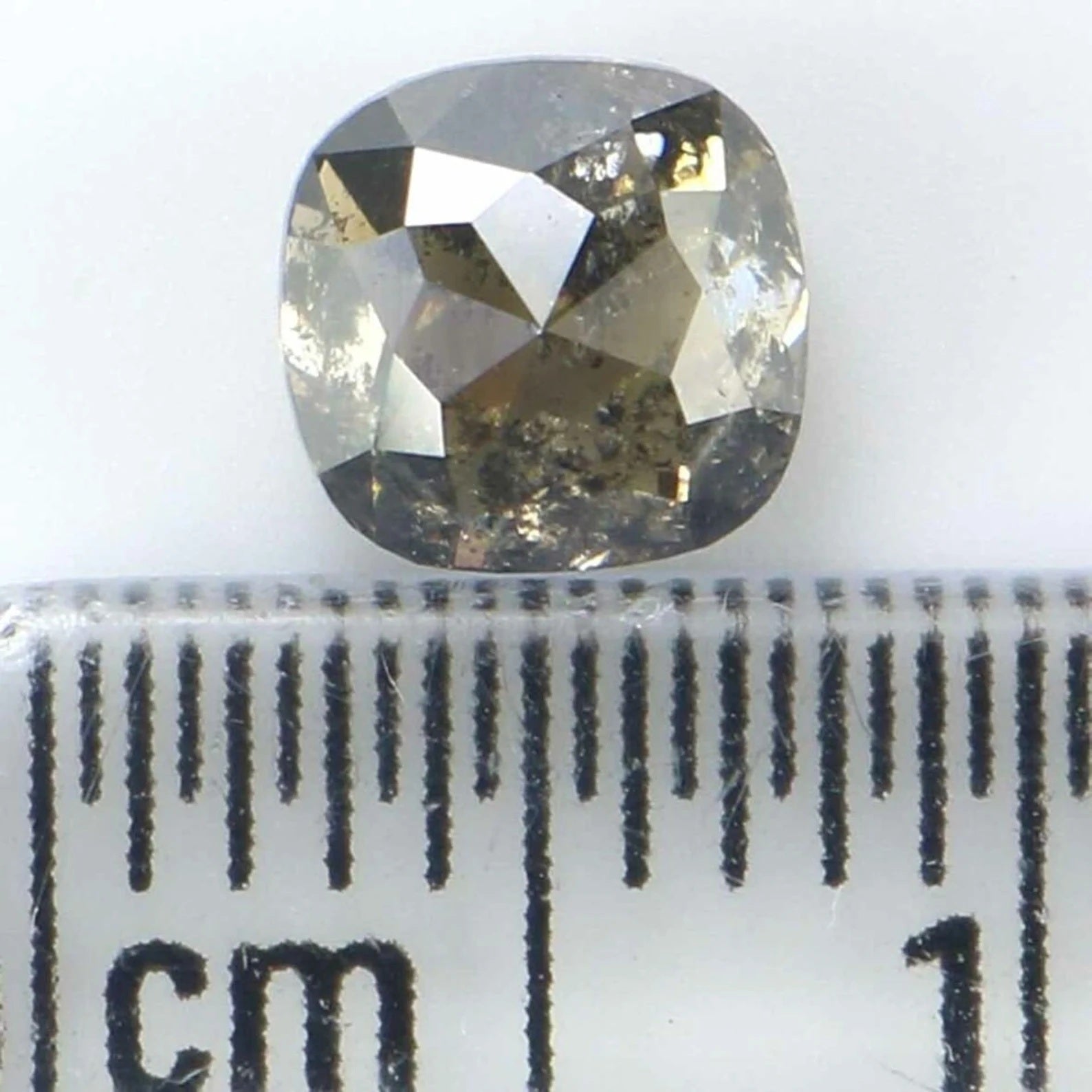 0.85 Ct Natural Loose Cushion Shape Diamond Salt And Pepper Cushion Cut Diamond 5.35 MM Natural Loose Diamond Cushion Rose Cut Diamond QN709