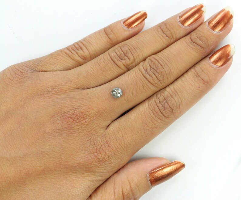 0.79 Ct Natural Loose Round Rose Cut Diamond Grey Color Round Cut Diamond 5.50 MM Natural Loose Diamond Round Shape Rose Cut Diamond N8607