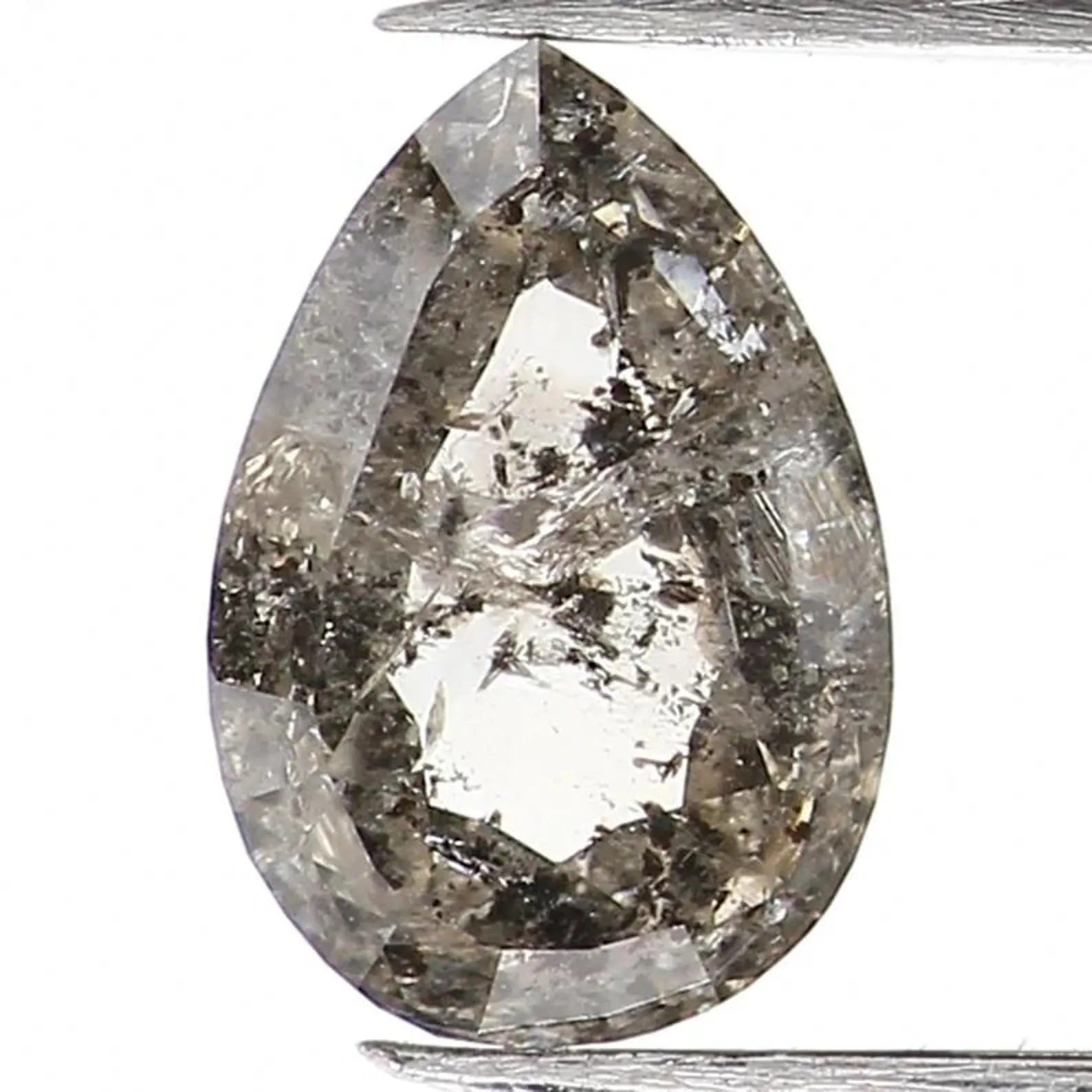 0.42 Ct Natural Loose Pear Shape Diamond Salt And Pepper Pear Cut Diamond 6.00 MM Natural Loose Black Grey Diamond Color Pear Diamond NQ1012