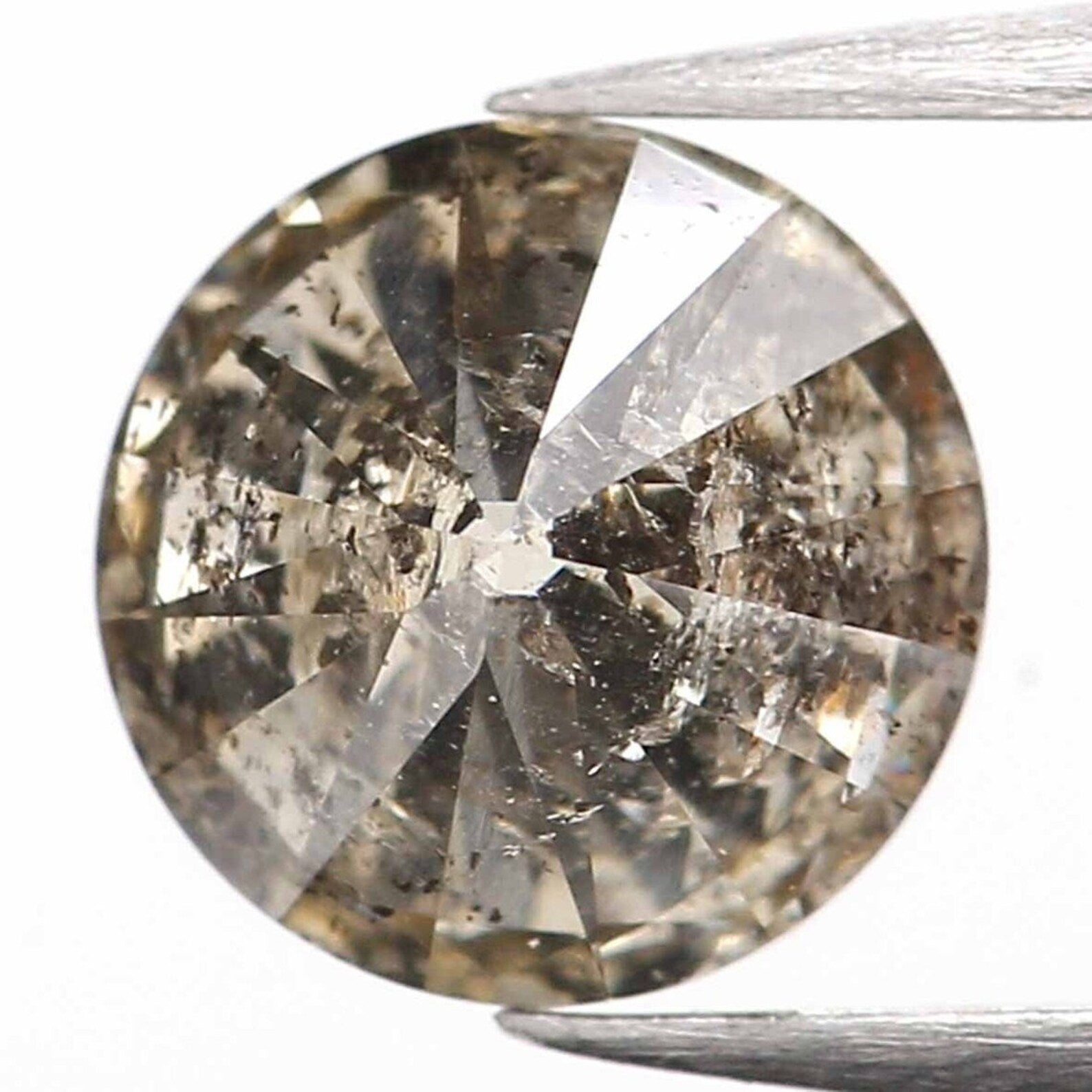 0.67 CT Natural Loose Round Brilliant Cut Diamond Salt And Pepper Diamond 5.35 MM Natural Loose Diamond Black Grey Round Cut Diamond NQ814