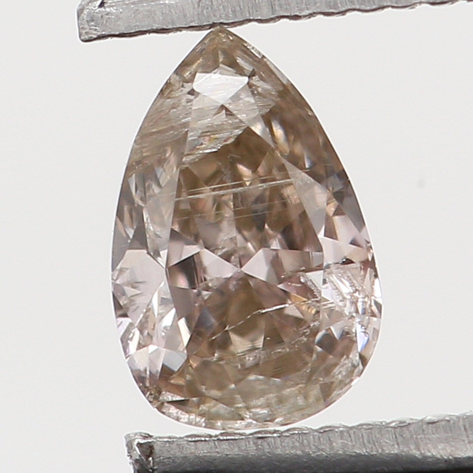 0.14 Ct Natural Loose Diamond Pear Brown Color I2 Clarity 4.10 MM N7488
