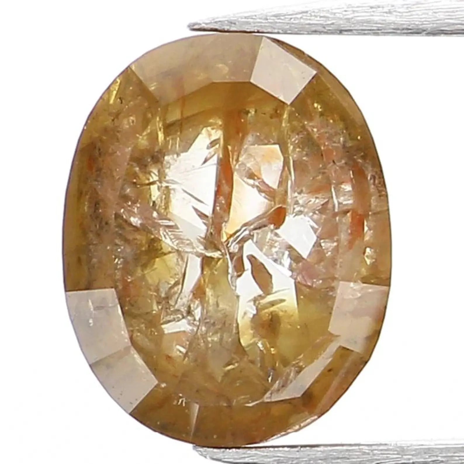 0.79 CT Natural Loose Oval Shape Diamond Yellow Color Oval Diamond 6.35 MM Natural Loose Yellow Color Diamond Oval Rose Cut Diamond NQ986