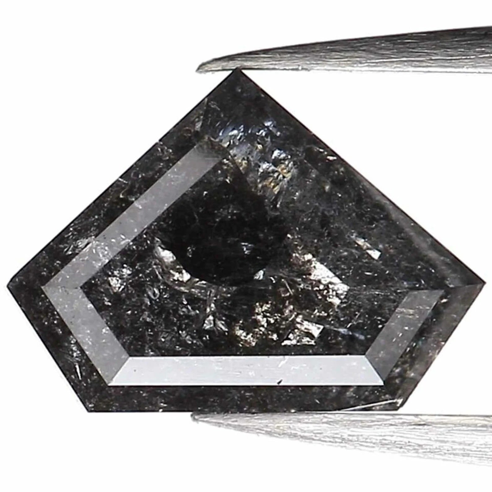 0.90 CT Natural Loose Shield Shape Diamond Salt And Pepper Shield Cut Diamond 5.55 MM Natural Loose Diamond Black Grey Shield Diamond QN767