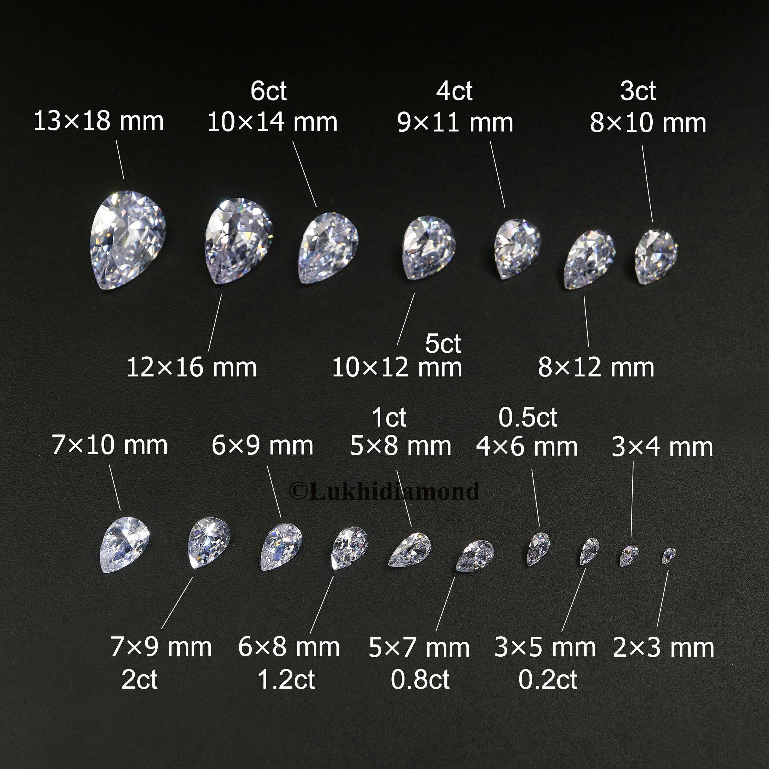 Pear Cut Lab Grown Diamond 3X2/4X3/5X3 MM Size Pear D/E/F Color VS Clarity Diamond 2 PCs Pair For Earring Gift For Her Engagement Ring Q115
