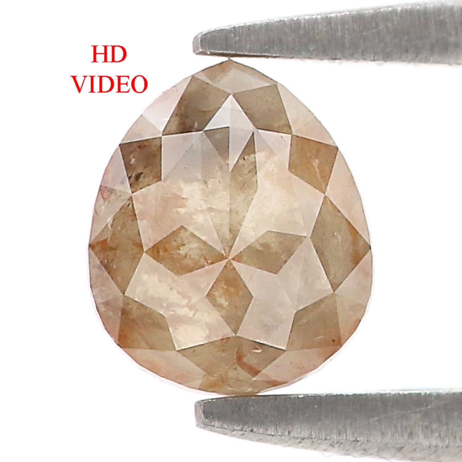 Natural Pear Diamond 0.91 CT Loose Rose Cut Brown Stone 6.30 MM Rustic Diamond For Custom Engagement Ring L3627