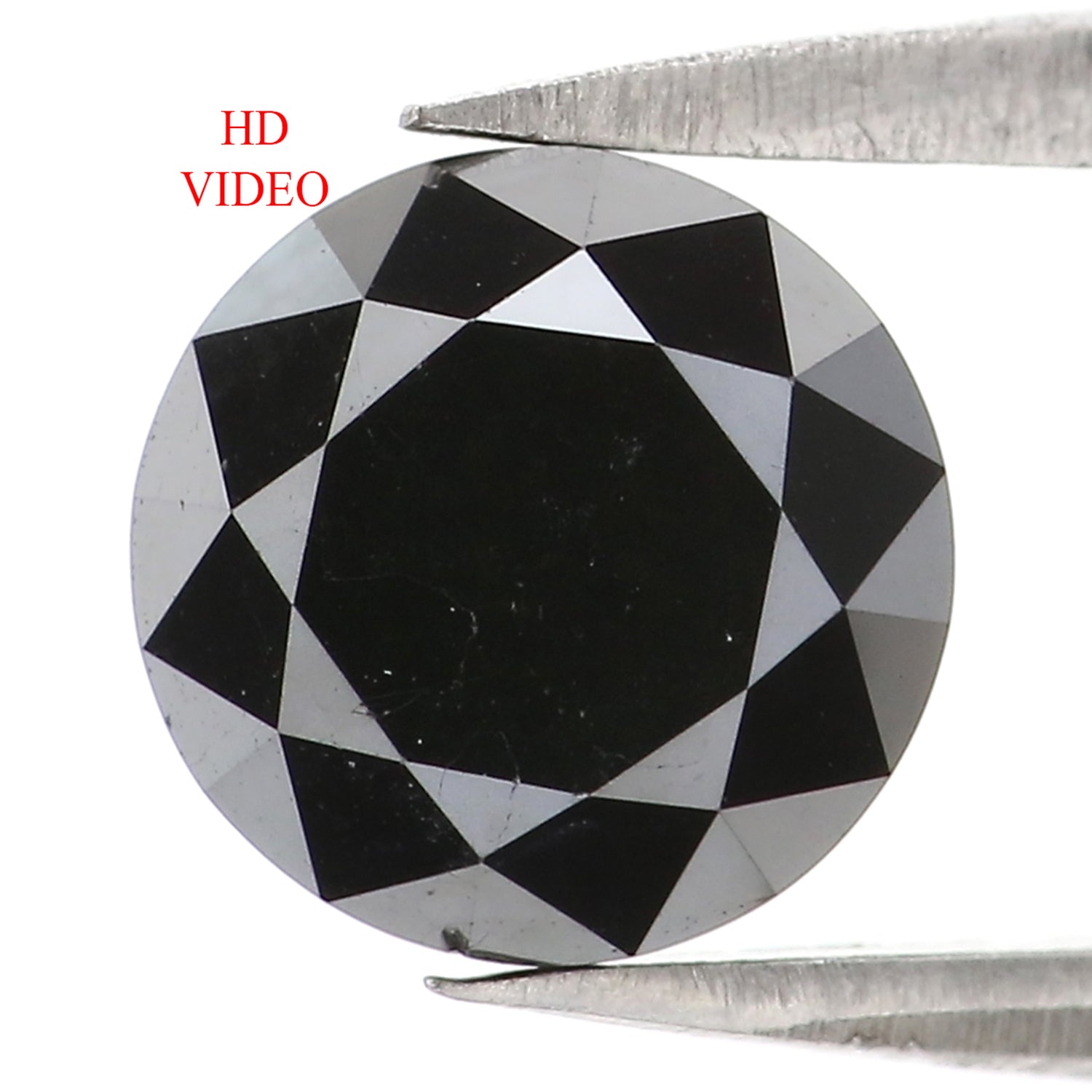 1.90 Ct Natural Loose Round Diamond Black Color Round Diamond 7.25 MM Natural Loose Diamond Black Color Round Brilliant Cut Diamond LC11