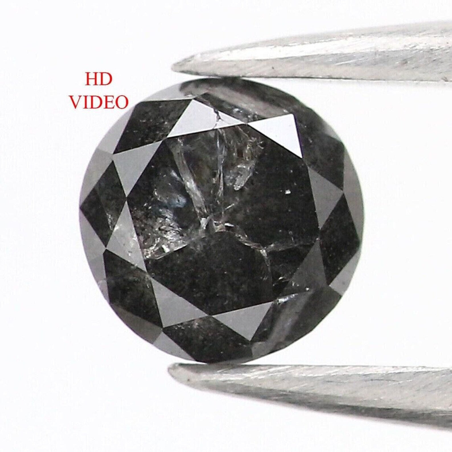 0.34 CT Natural Loose Round Shape Diamond Salt And Pepper Round Diamond 3.90 MM Natural Black Grey Color Round Brilliant Cut Diamond NQ305