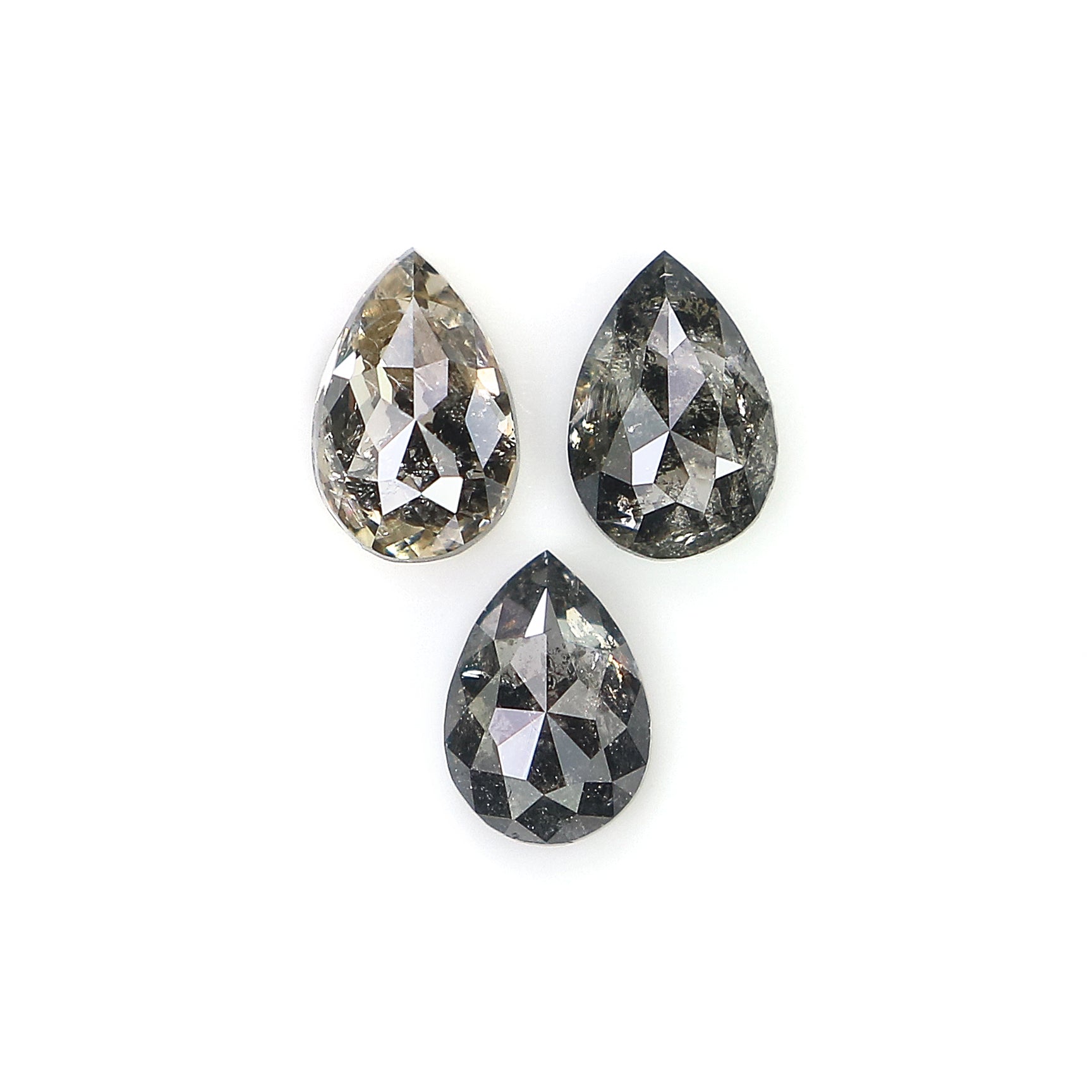 0.68 CT Natural Loose Pear Shape Diamond Salt And Pepper Pear Cut Diamond 4.55 MM Natural Black Grey Diamond Pear Rose Cut Diamond LQ1979