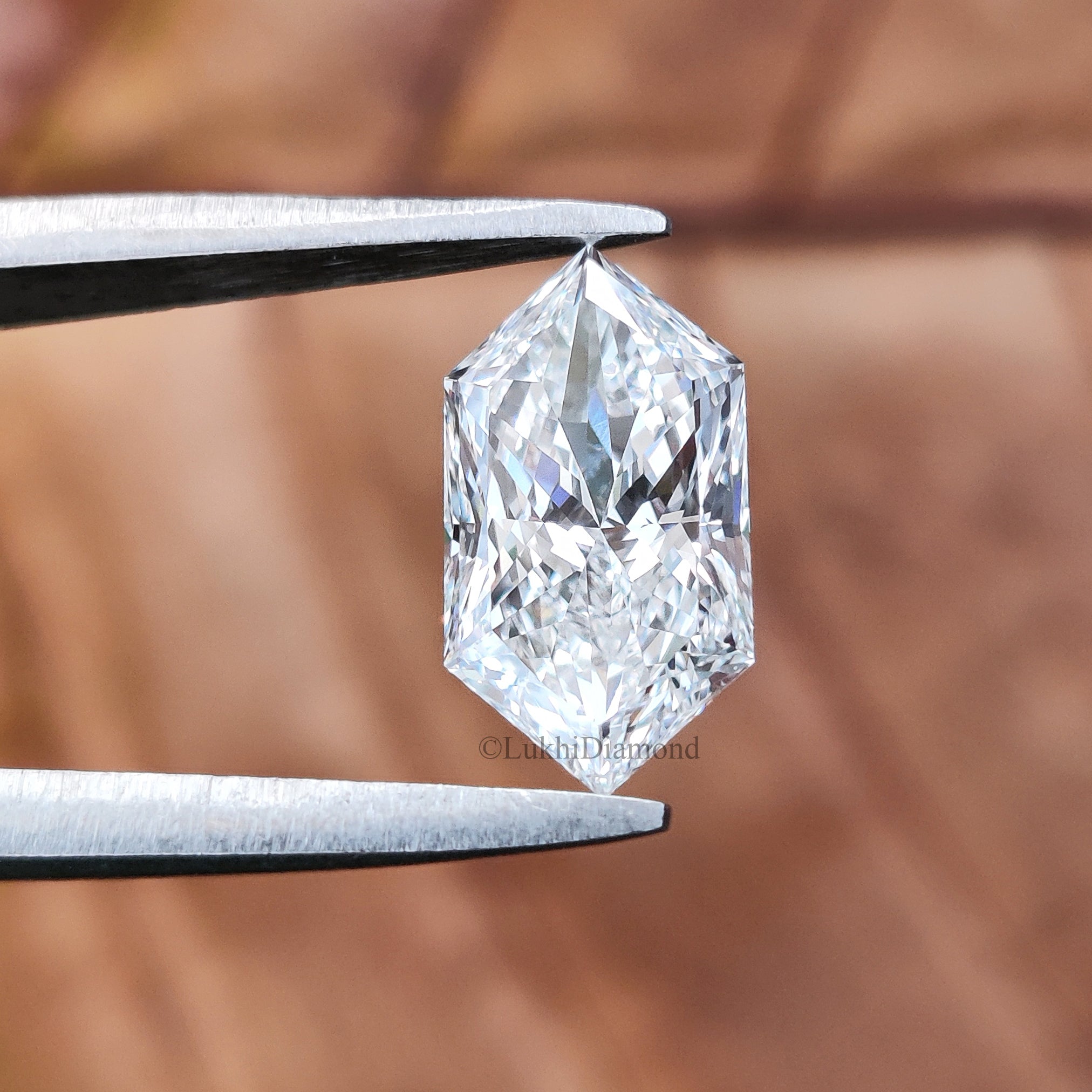 Lab Grown Hexagonal Cut Diamond, Modified Brilliant Cut Loose CVD Diamond, White Colorless Stone for Antique Style Engagement Ring Q204