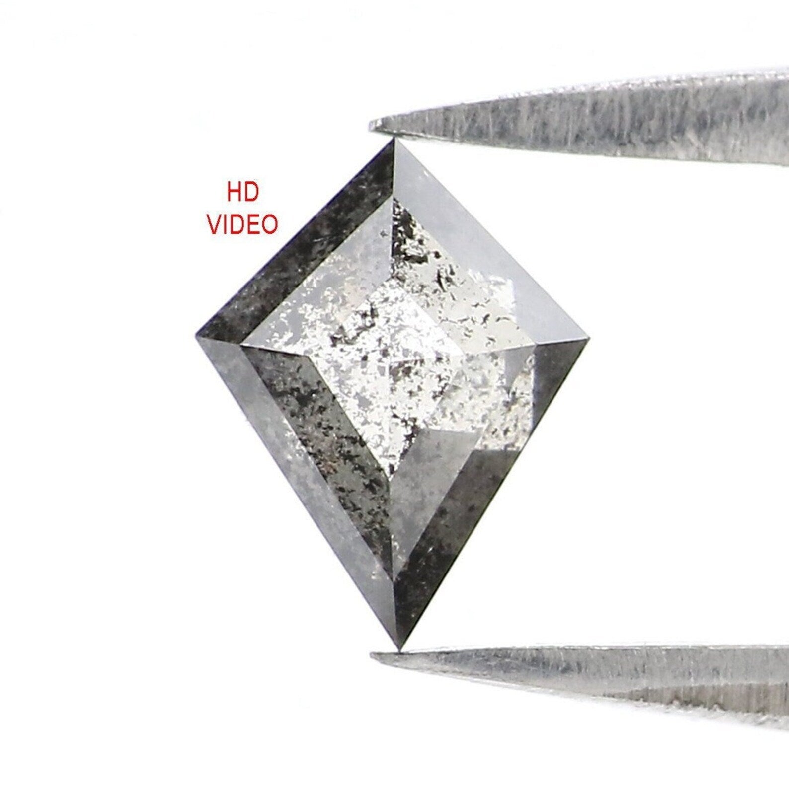 0.44 CT Natural Loose Kite Cut Diamond Salt And Pepper Diamond 6.75 MM Natural Loose Diamond Black Grey Color Kite Rose Cut Diamond NQ2167
