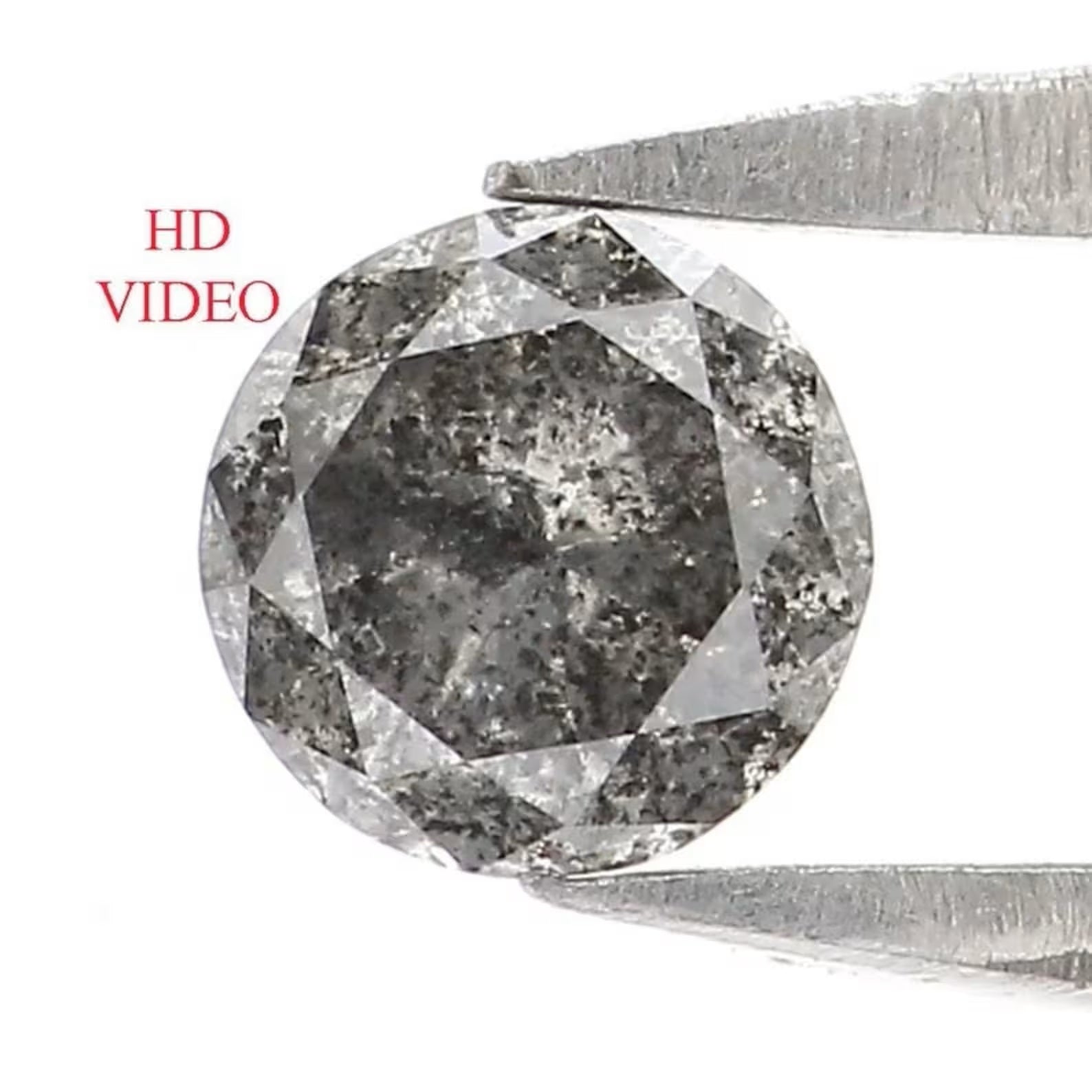 0.35 CT Natural Loose Round Shape Diamond Salt And Pepper Round Diamond 4.25 MM Natural Black Grey Color Round Brilliant Cut Diamond NQ2333