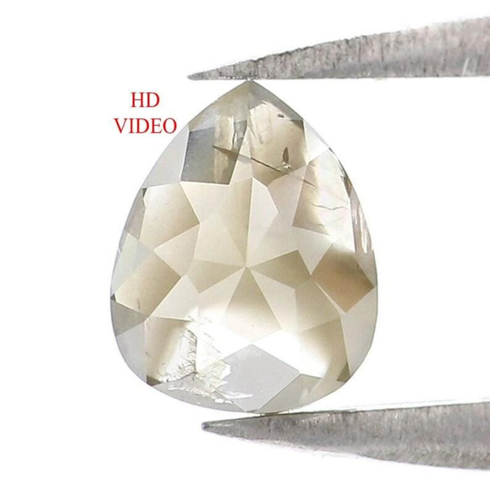 0.54 CT Natural Loose Pear Shape Diamond Green Color Pear Cut Diamond 5.65 MM Natural Loose Diamond Grey Color Pear Rose Cut Diamond NQ1769