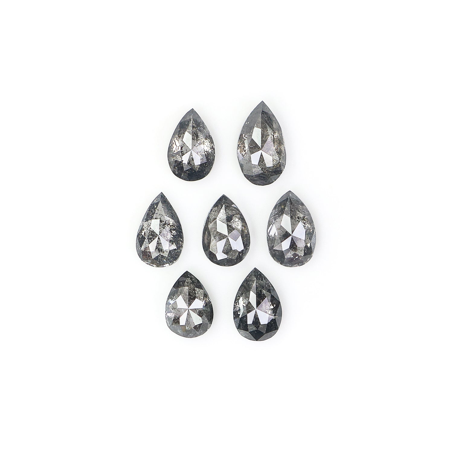 1.07 CT Natural Loose Pear Shape Diamond Salt And Pepper Pear Cut Diamond 3.90 MM Natural Loose Black Grey Color Pear Rose Cut Diamond L1279
