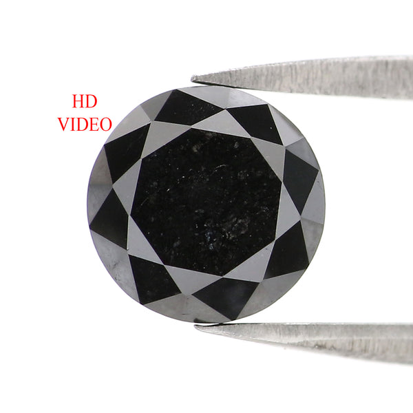 Natural Loose Round Diamond, Round Black Color Diamond, Natural Loose Diamond, Brilliant Cut Diamond, Round Cut, 2.26 CT Round Shape KDL2899