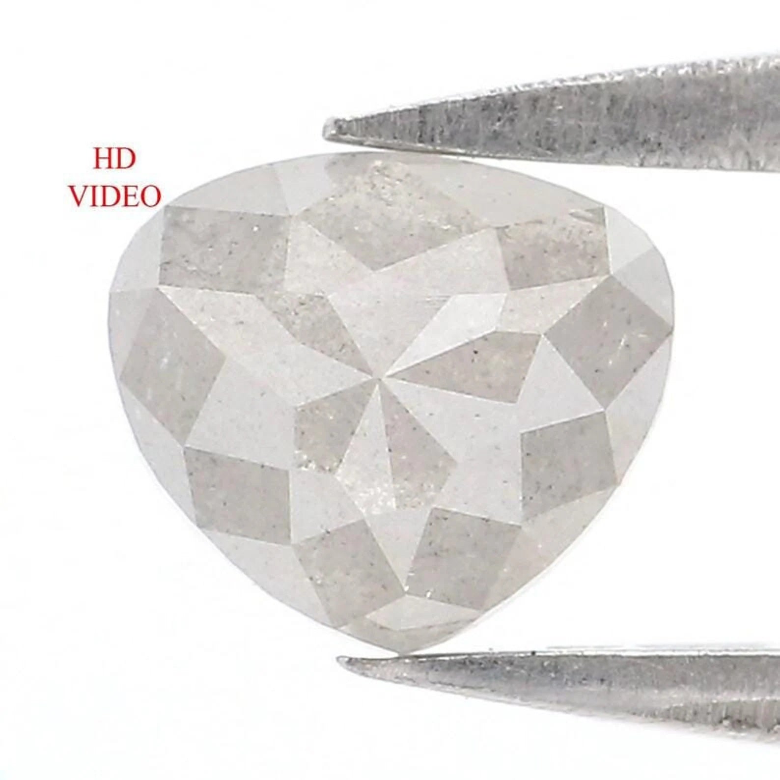 0.65 CT Natural Loose Heart Cut Diamond Salt And Pepper Heart Diamond 5.00 MM Natural Loose Diamond Grey Color Heart Rose Cut Diamond NQ8818