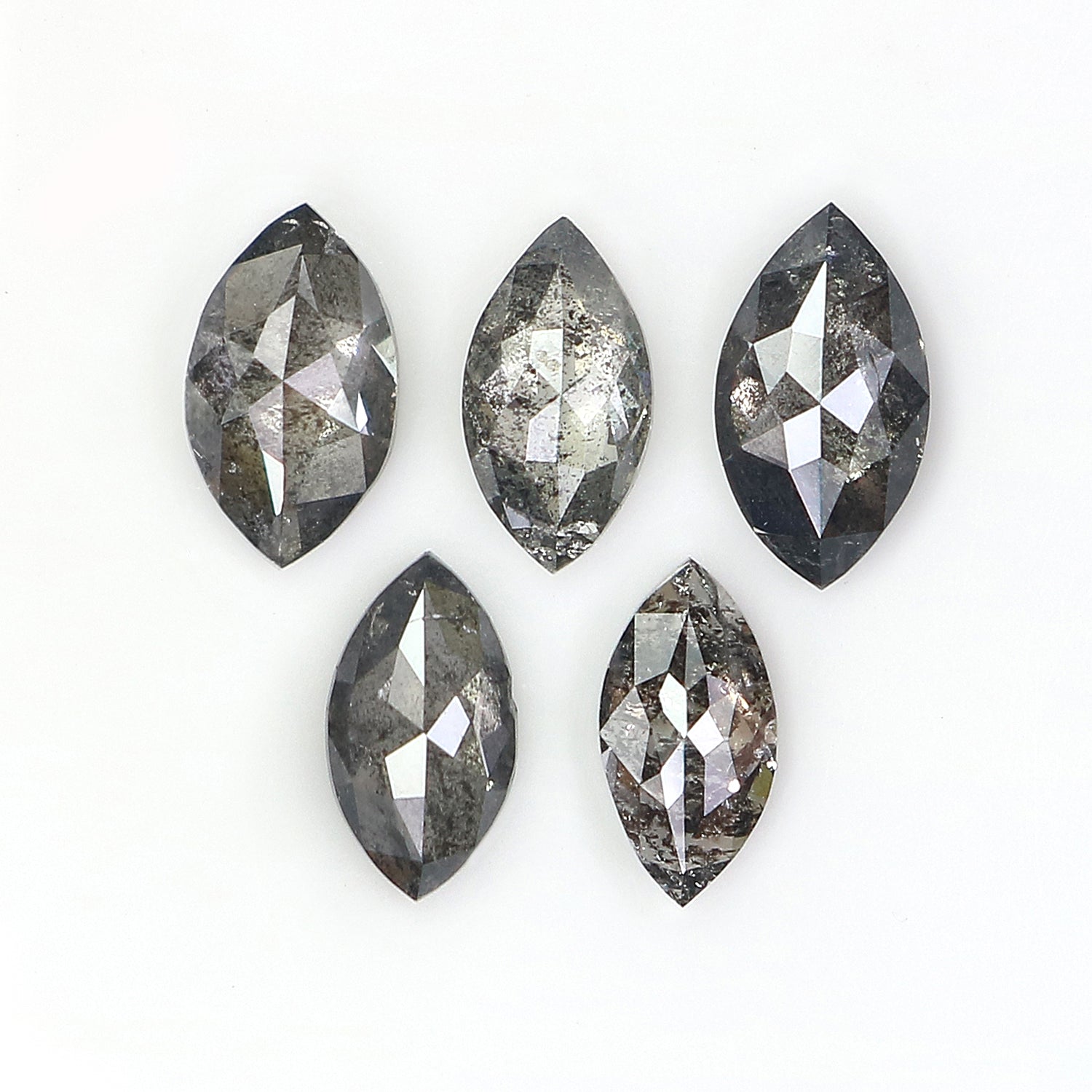 1.03 CT Natural Loose Marquise Shape Diamond Salt And Pepper Marquise Cut Diamond 5.80 MM Black Grey Color Marquise Rose Cut Diamond QL2665