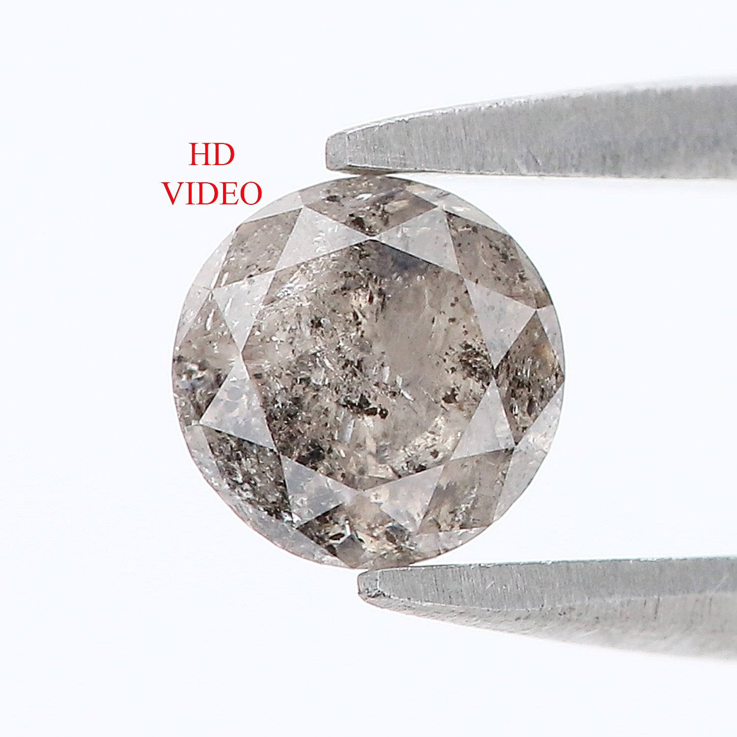 0.70 CT Natural Loose Round Shape Diamond Salt And Pepper Round Diamond 5.35 MM Natural Black Grey Color Round Brilliant Cut Diamond LQ065