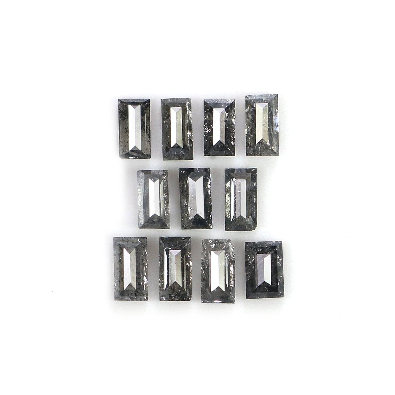 1.00 CT Natural Loose Baguette Cut Diamond Salt And Pepper Baguette Diamond 3.30 MM Natural Black Grey Color Baguette Rose Cut Diamond N1803