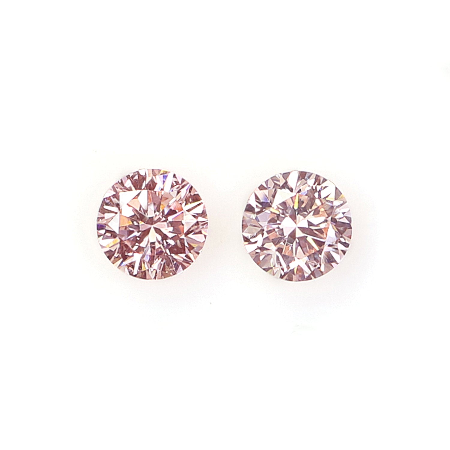 0.53 CT Lab Grown Round Brilliant Cut CVD Diamond VS1 Clarity Pink Color Round Cut Pair Diamond 4.10 MM Pink Color Round Shape Diamond L3550