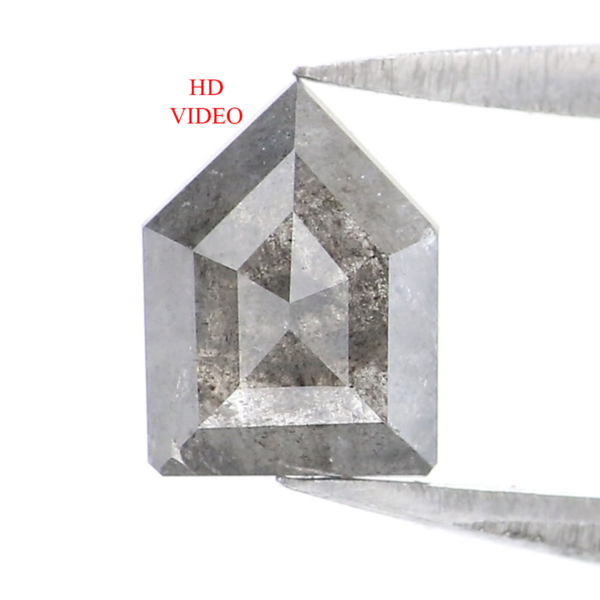 0.80 Ct Natural Loose Shield Shape Diamond Salt And Pepper Shield Diamond 6.75 MM Natural Black Grey Color Shield Rose Cut Diamond LQ8190