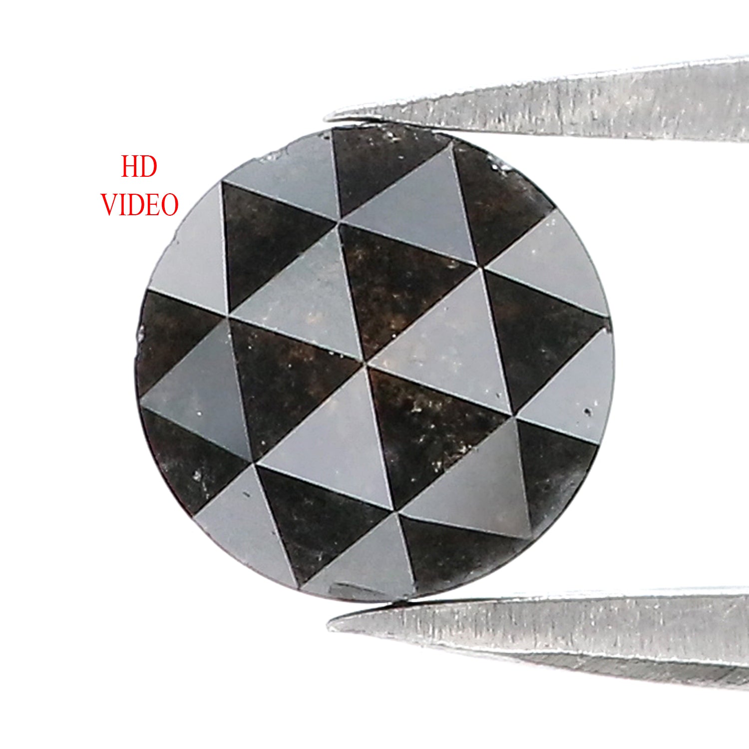 1.48 CT Natural Loose Round Rose Cut Diamond Black Color Round Shape Diamond 6.50 MM Natural Loose Grey Color Round Rose Cut Diamond KQ909
