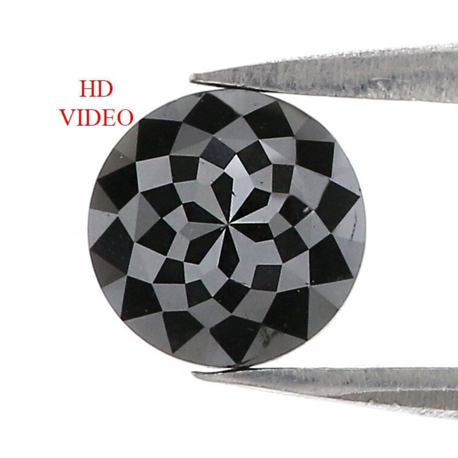 0.74 Ct Natural Loose Round Shape Diamond Black Color Round Cut Diamond 6.15 MM Natural Diamond Black Color Round Rose Cut Diamond QN2508