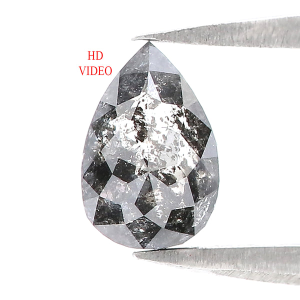 0.61 CT Natural Loose Pear Diamond Salt And Pepper Pear Diamond Natural Loose Diamond 6.70 MM Pear Rose Cut Diamond Pear Cut Diamond LQ3026