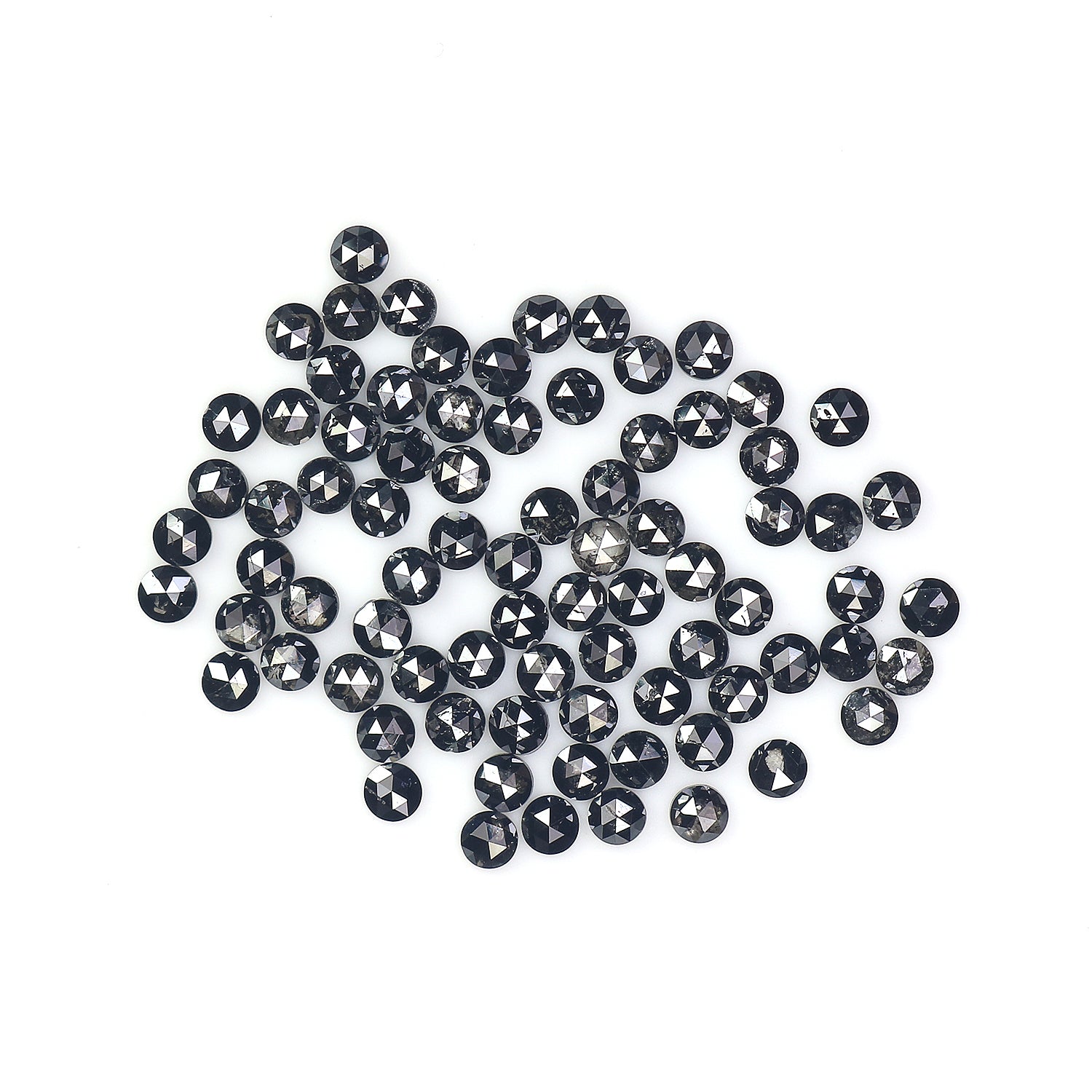 3.54 CT Natural Loose Round Rose Cut Diamond Black Color Round Shape Diamond 2.20 MM Natural Loose Black Color Round Rose Cut Diamond LQ1771