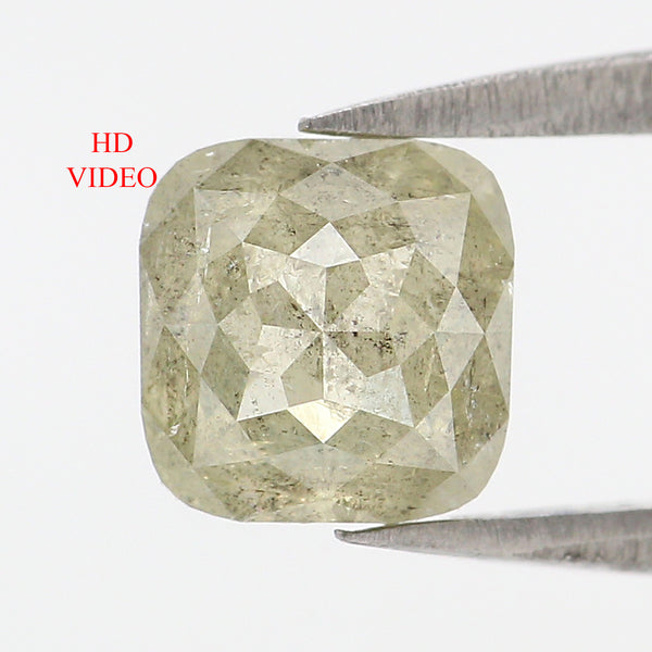 Natural Loose Cushion Diamond, Greenish Grey Color Diamond, Natural Loose Diamond, Cushion Cut Diamond, 1.53 CT Cushion Shape Diamond L2942