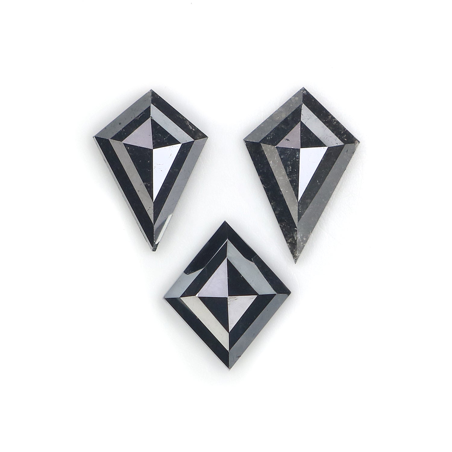 1.62 CT Natural Loose Kite Shape Diamond Black Color Kite Cut Diamond 8.50 MM Natural Loose Black Color Diamond Kite Rose Cut Diamond L3441