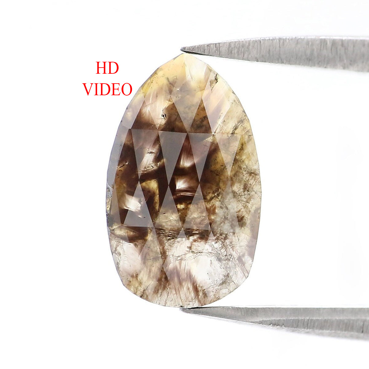 Natural Loose Pear Dark Brown Color Diamond 1.30 CT 10.45 MM Pear Shape Rose Cut Diamond KR1241