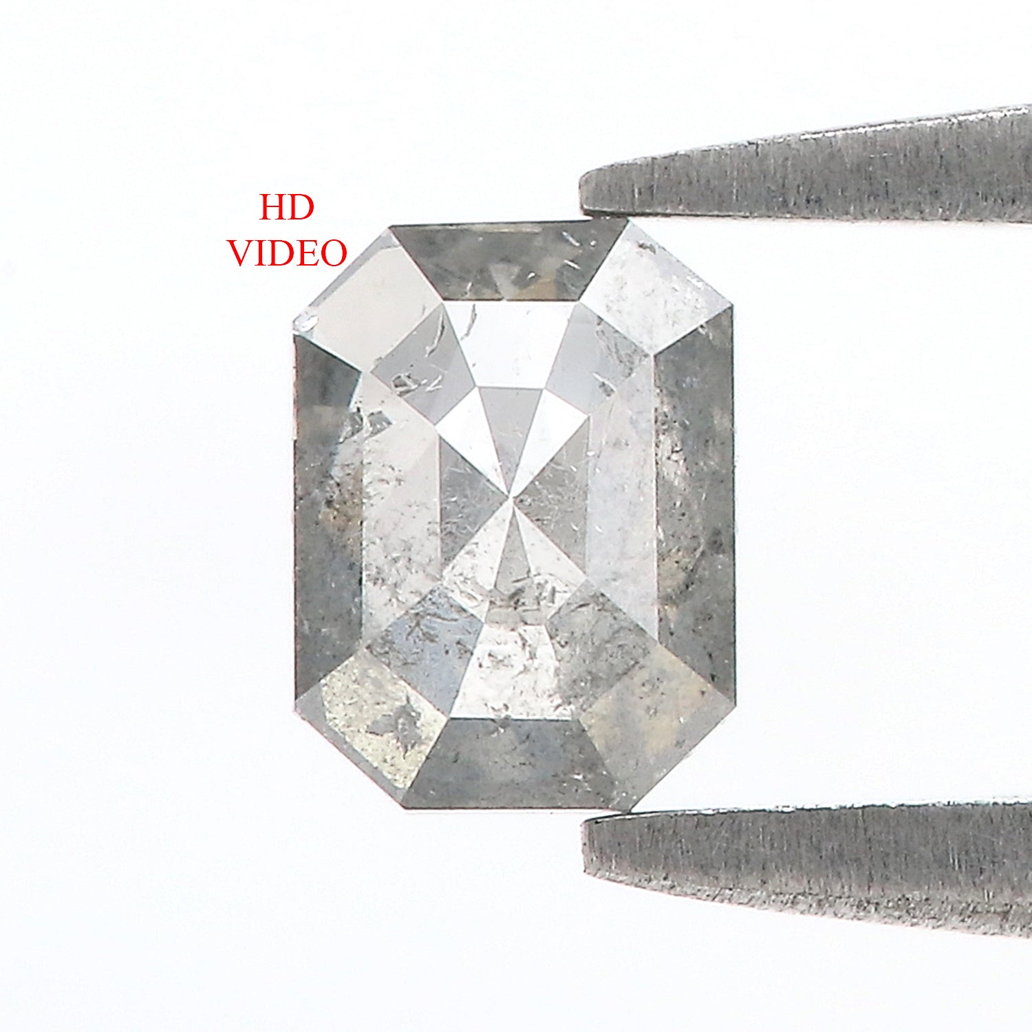 0.53 CT Natural Loose Emerald Cut Diamond Salt And Pepper Emerald Diamond 5.50 MM Natural Black Grey Color Emerald Rose Cut Diamond LQ2018
