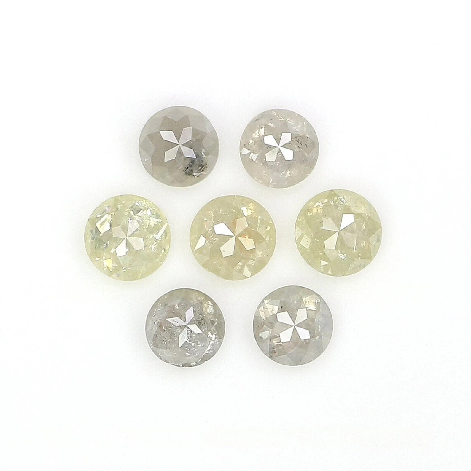 1.28 CT Natural Loose Round Diamond Yellow Grey Diamond Natural Loose Diamond 4.45 MM Round Rose Cut Diamond Round Shape Diamond NQ2457