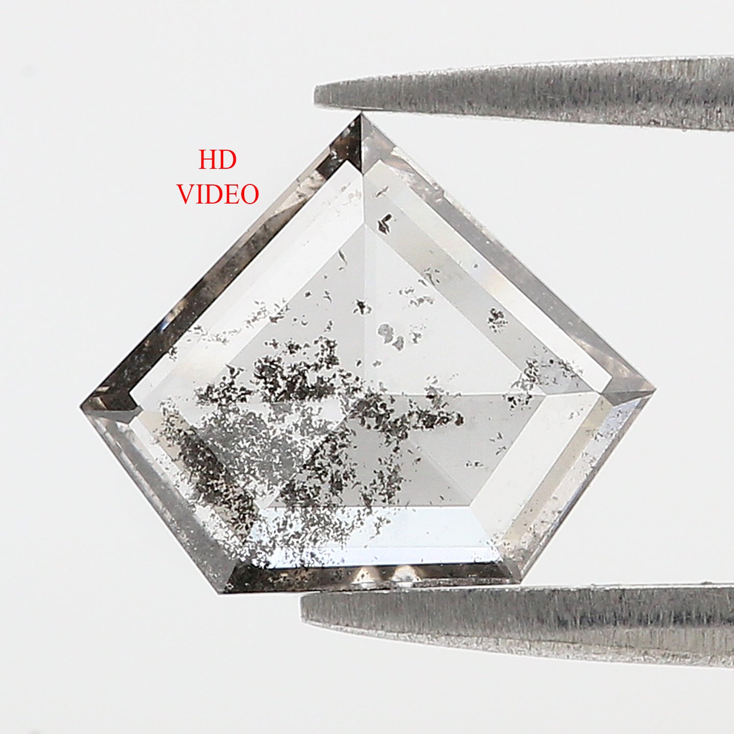 1.84 CT Shield Rose Cut Salt And Pepper Lab Grown 9.45 MM Loose Diamond CVD Fancy Black Grey Color Lab Created Antique Shape Diamonds KDL3515