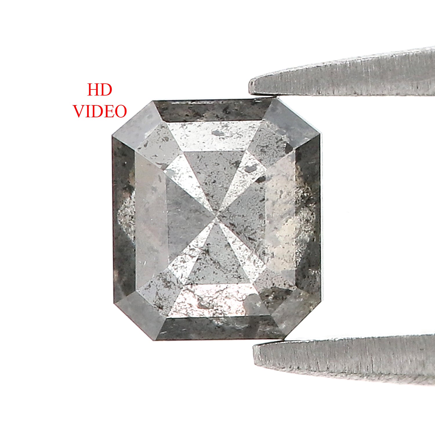 0.81 CT Natural Loose Emerald Diamond Salt And Pepper Diamond Natural Loose Diamond 5.70 MM Emerald Rose Cut Diamond Emerald Shape LQ8669