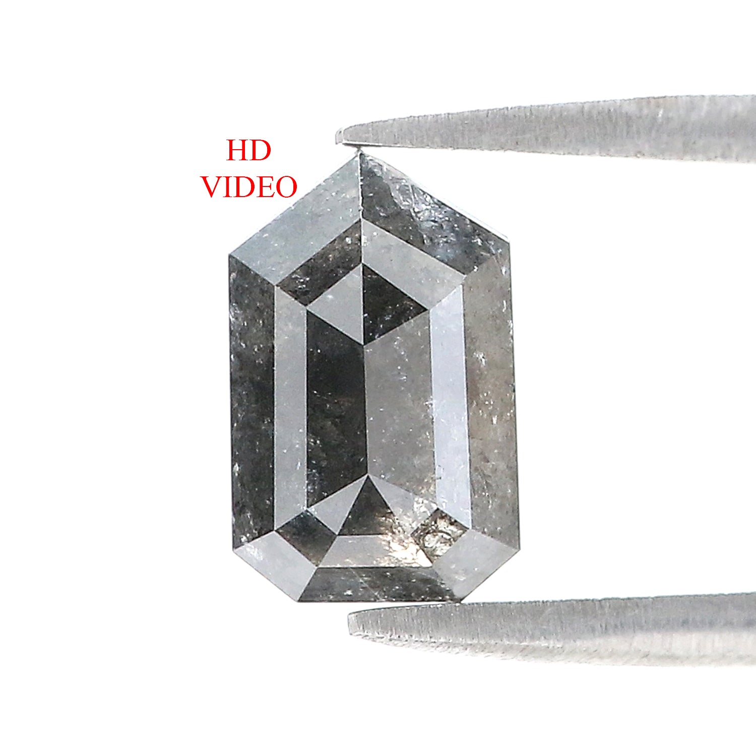 2.26 Ct Natural Loose Shield Shape Diamond Salt And Pepper Shield Diamond 9.60 MM Natural Black Grey Color Shield Rose Cut Diamond LQ8216
