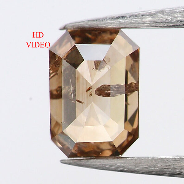 0.33 Ct Natural Loose Diamond, Emerald Cut Diamond, Brown Diamond, Polished Diamond, Rose Cut Diamond, Rustic Diamond, Antique Diamond L494
