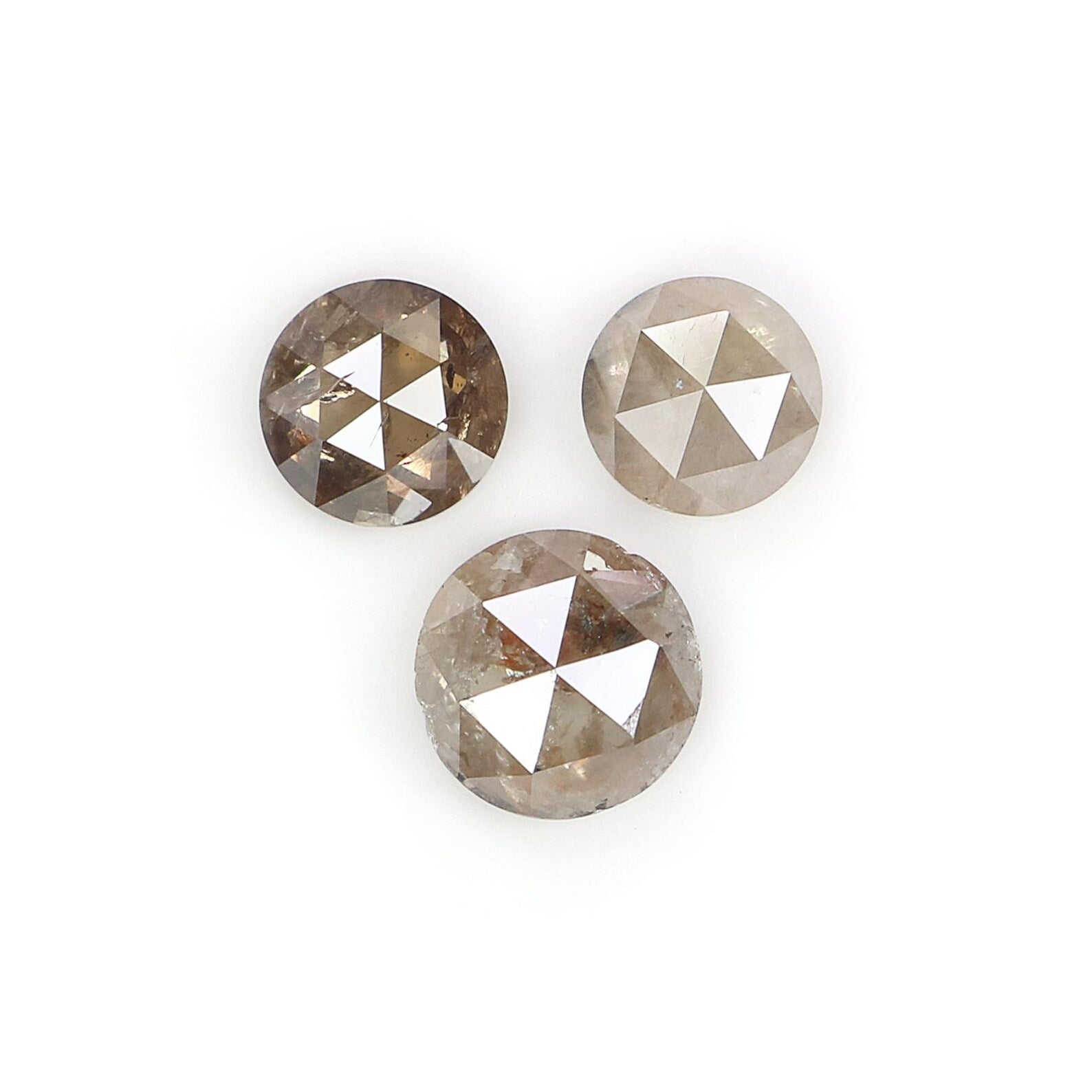 1.47 CT Natural Loose Round Shape Diamond Grey Color Round Cut Diamond 4.40 MM Natural Diamond Brown Color Round Rose Cut Diamond NQ1524