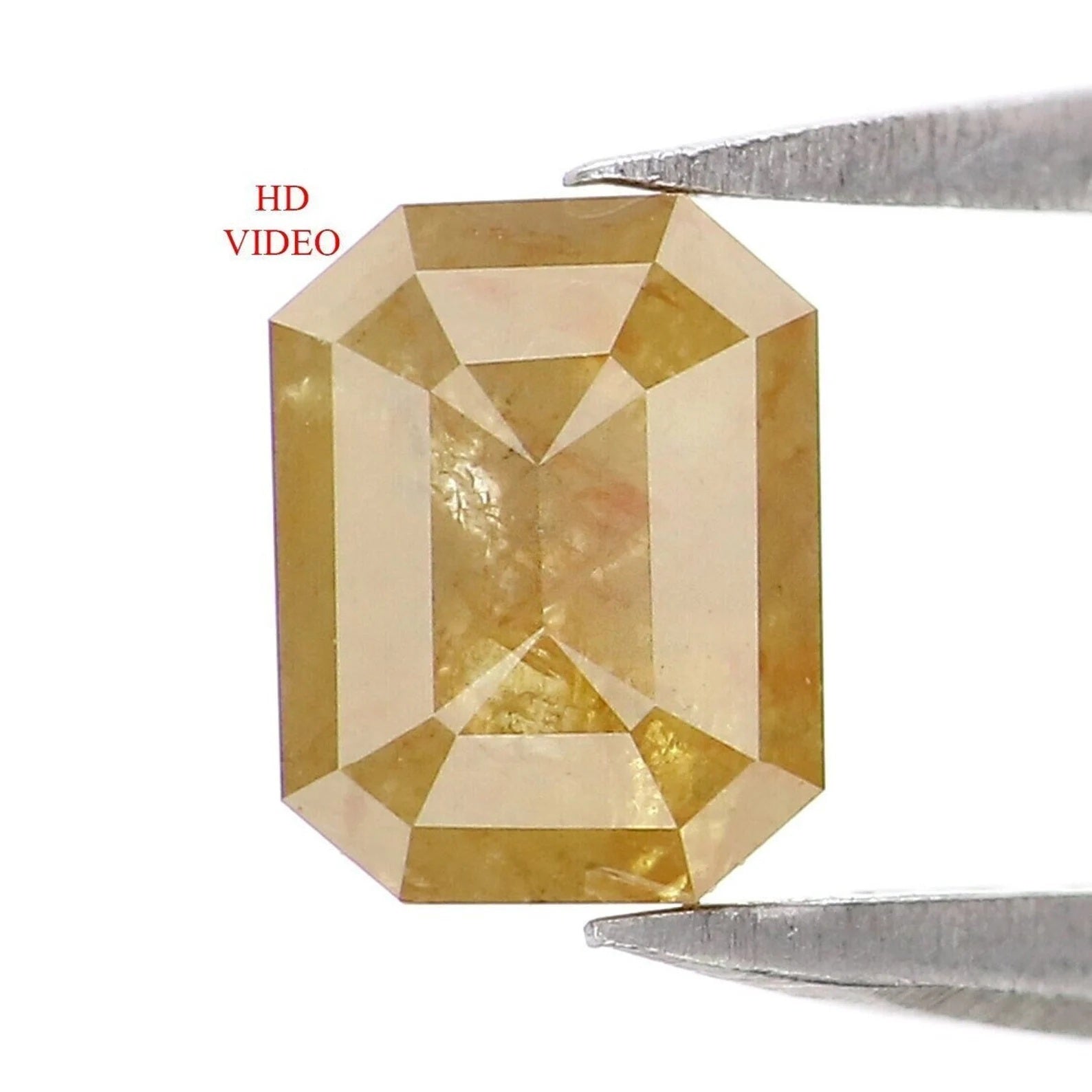 0.84 CT Natural Loose Emerald Shape Diamond Yellow Color Emerald Diamond 5.80 MM Natural Loose Diamond Emerald Shape Rose Cut Diamond NQ983
