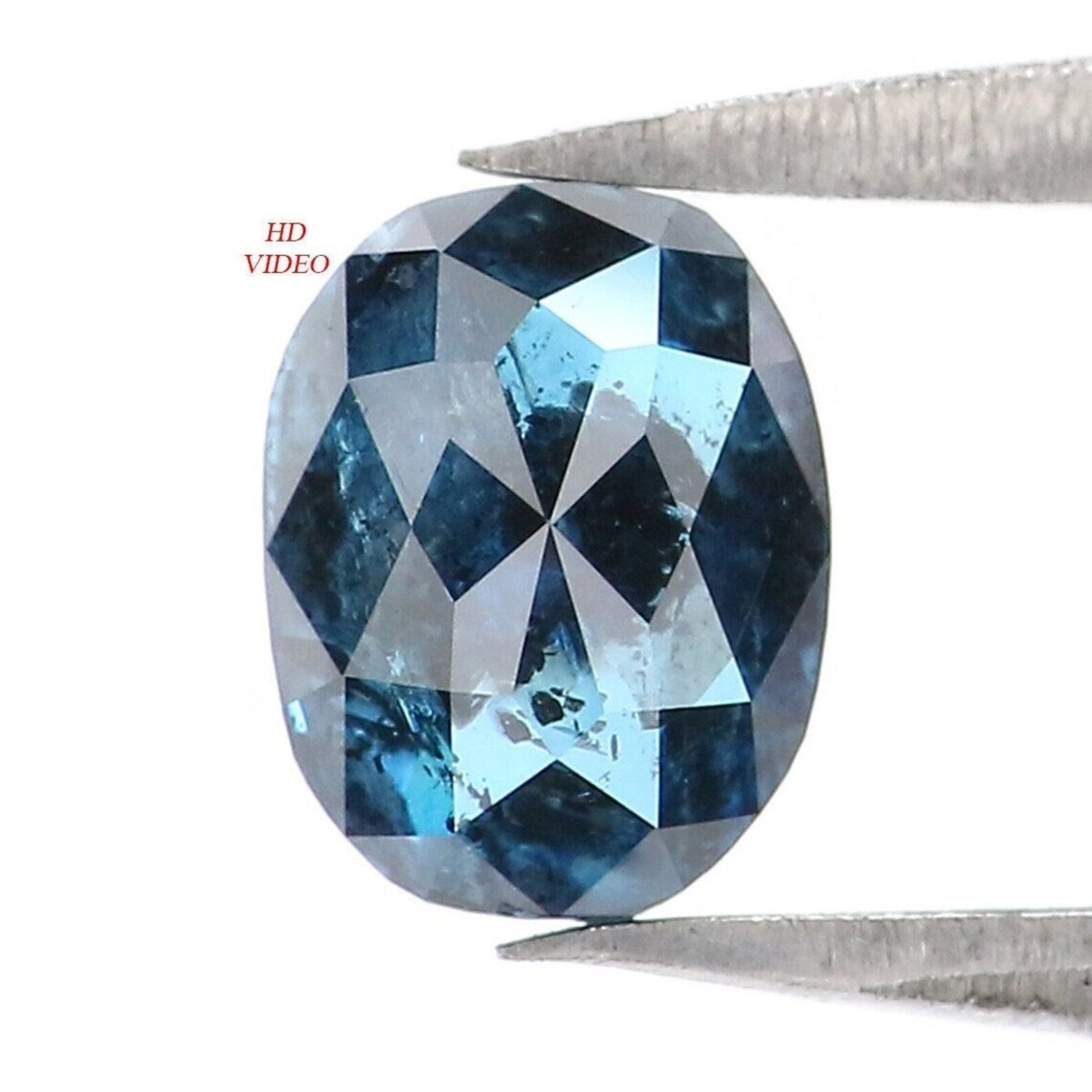 0.82 CT Natural Loose Oval Shape Diamond Blue Color Oval Cut Diamond 6.20 MM Natural Loose Diamond Blue Oval Shape Rose Cut Diamond NQ9472