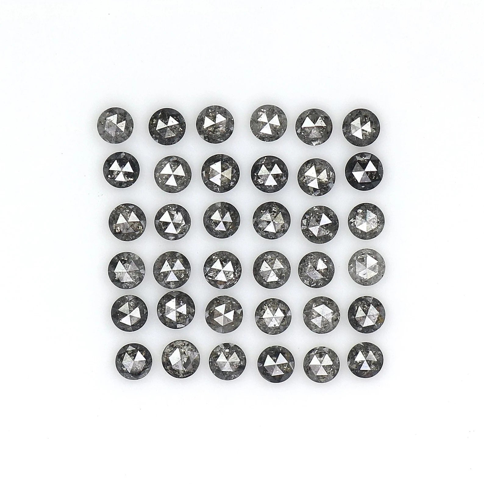 1.06 CT Natural Loose Round Rose Cut Diamond Salt And Pepper Round Diamond 1.80 MM Natural Black Grey Color Round Rose Cut Diamond NQ1559