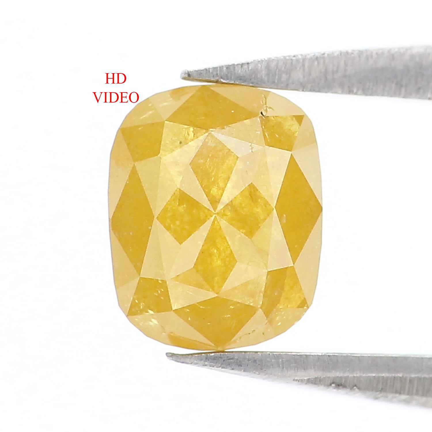 1.04 CT Natural Loose Cushion Shape Diamond Yellow Color Cushion Cut Diamond 6.15 MM Natural Yellow Diamond Cushion Rose Cut Diamond LQ9330