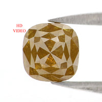 Natural Loose Cushion Diamond, Yellow Color Diamond, Natural Loose Diamond, Cushion Rose Cut Diamond, 1.29 CT Cushion Shape Diamond L2854