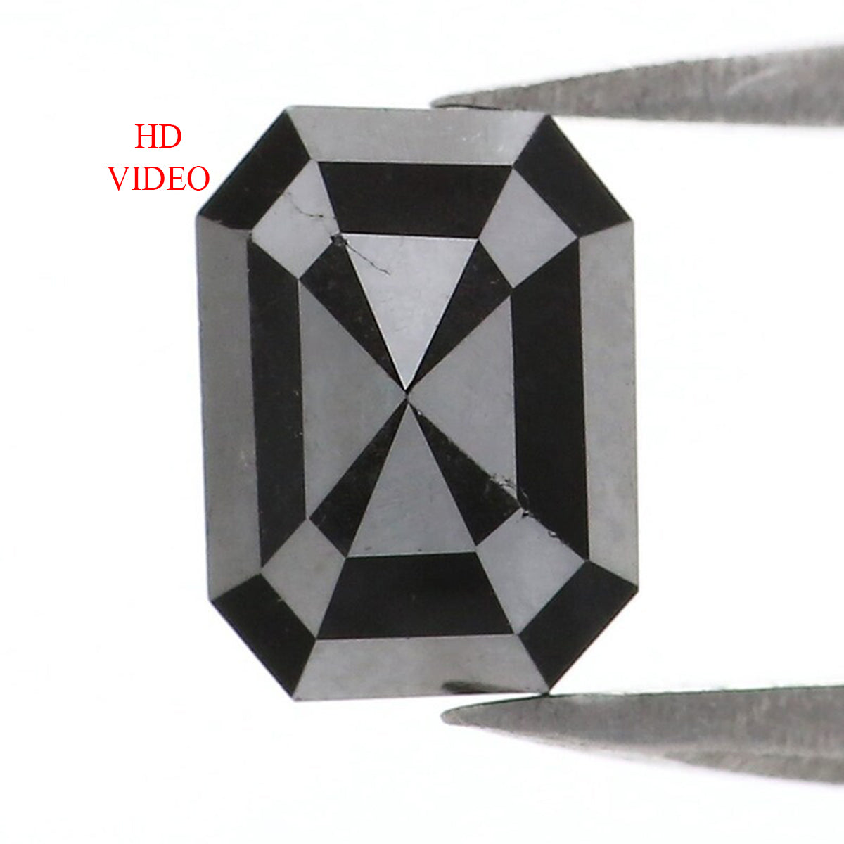 1.05 CT Natural Loose Emerald Shape Diamond Black Color Emerald Diamond 7.00 MM Natural Loose Black Color Emerald Rose Cut Diamond KQ1528