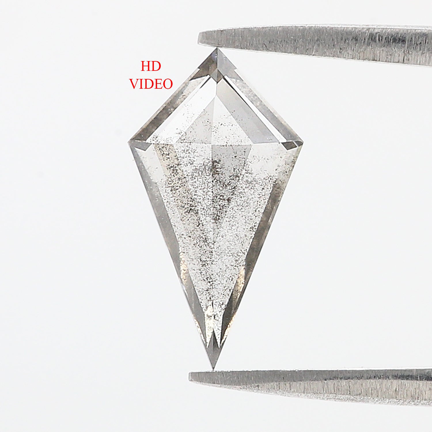 1.24 CT Kite Rose Cut Salt And Pepper Lab Grown 13.60 MM Loose Diamond CVD Fancy Black Grey Color Lab Created Antique Cut Diamonds N2640