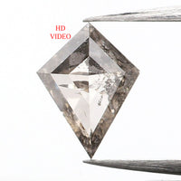 0.41 CT Natural Loose Diamond, Salt And Pepper Diamond, Kite Cut Diamond, Black Diamond, Grey Diamond, Geometric Rose Cut Diamond L223